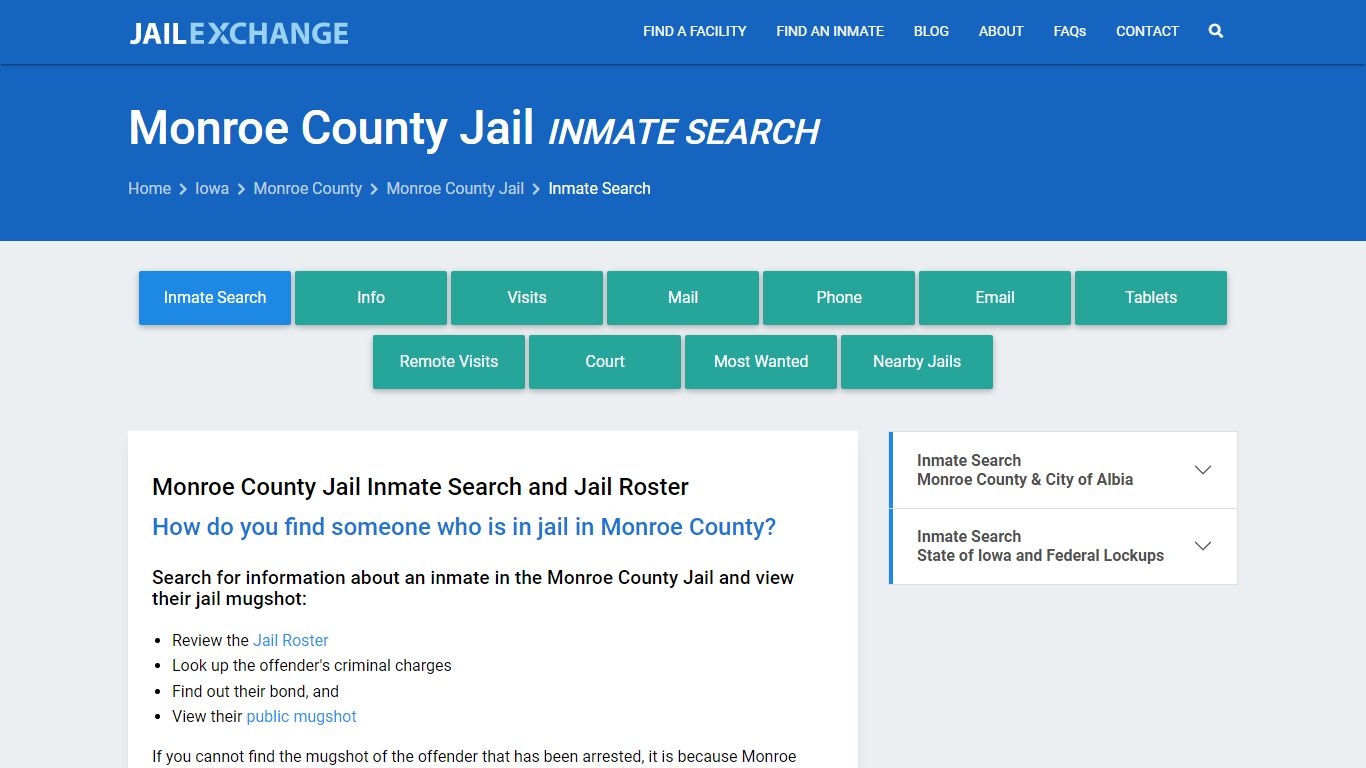 Inmate Search: Roster & Mugshots - Monroe County Jail, IA